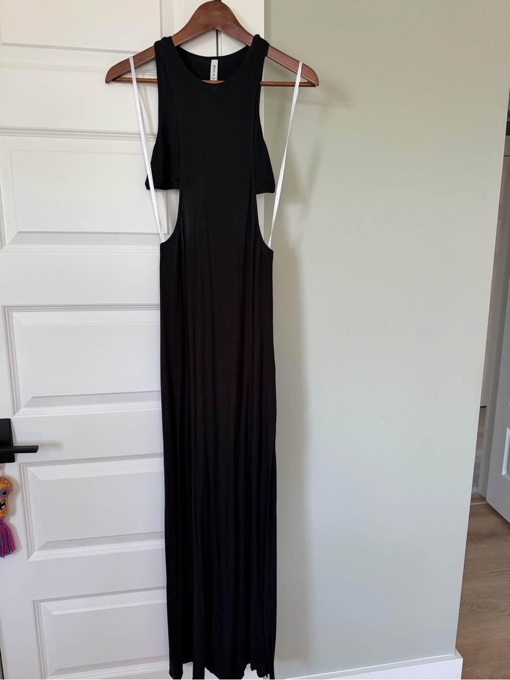 RVCA Black Maxi Dress with Side Cutouts